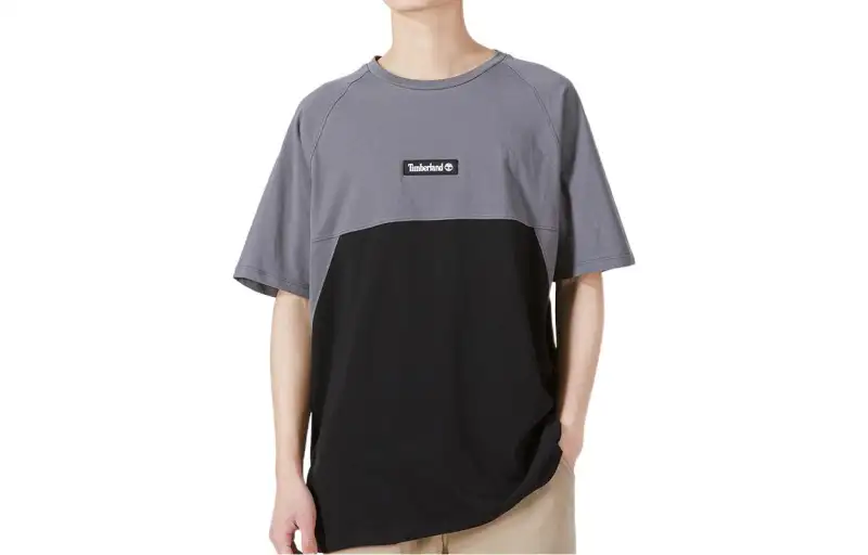 Timberland T Shirts Men's Black Crew Neck Moderate Straight Fit