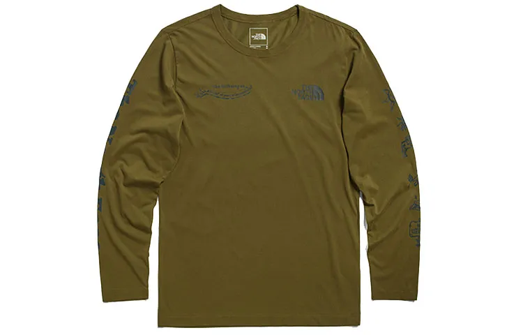 THE NORTH FACE T-Shirts Men's Green Crew Neck Moderate Straight Fit