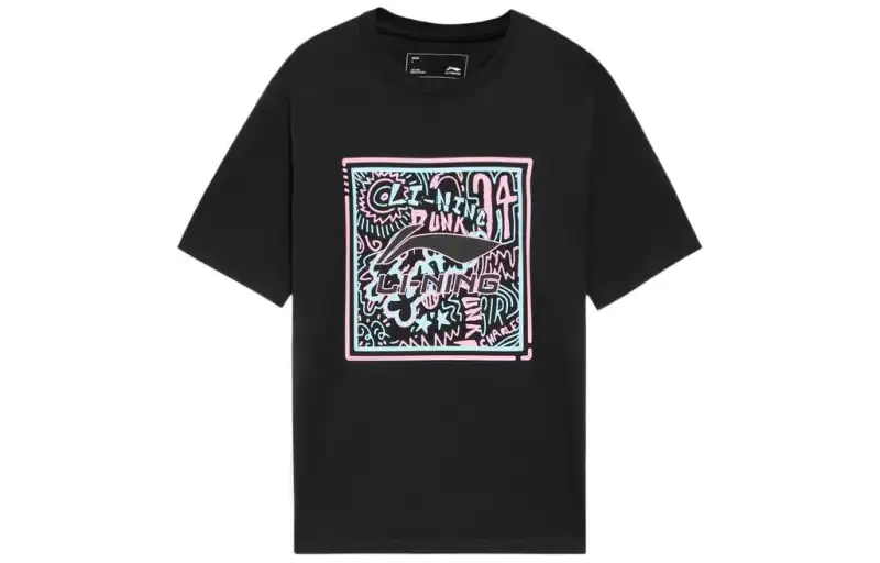 Li Ning Basketball Collection T Shirts Men's Crew Neck Moderate Straight Fit