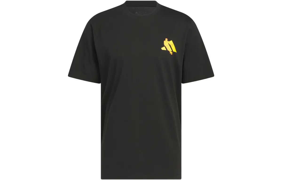 Adidas T-Shirts Men's Black Crew Neck Moderate Straight Fit