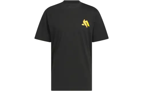 Adidas, sports basketball black short sleeve T-shirt, print