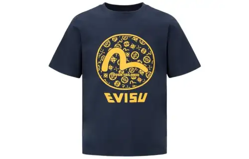 EVISU T Shirts Men's Crew Neck Moderate Straight Fit