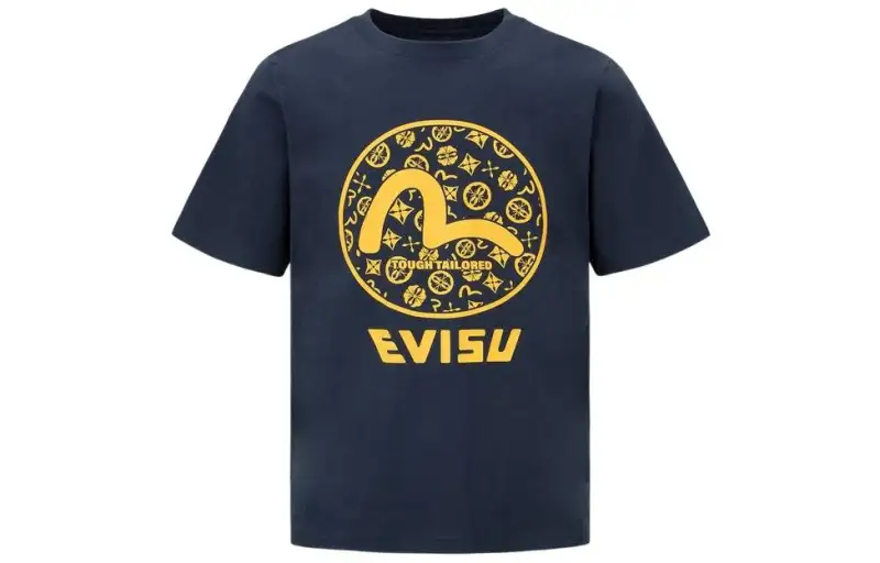 EVISU T Shirts Men's Crew Neck Moderate Straight Fit