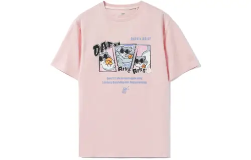 Li Ning Sports Fashion Collection T Shirts Unisex Light Water Pink Crew Neck Moderate Straight Fit