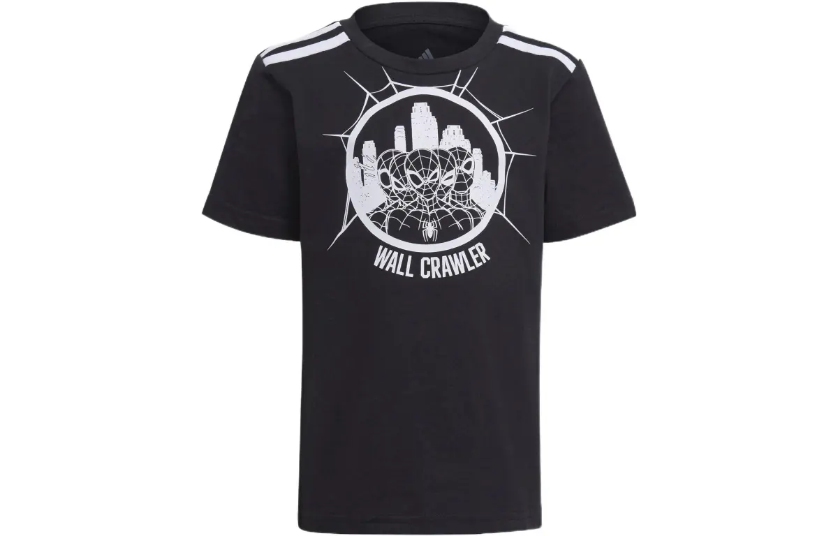 Adidas T-Shirts Men's Black Crew Neck Moderate Straight Fit