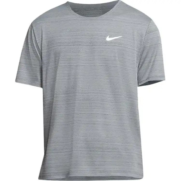 Nike T Shirts Men's Gray Crew Neck Moderate Straight Fit