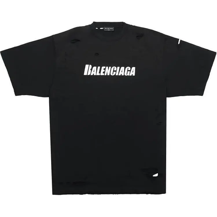 Balenciaga Caps Destroyed Flatground T shirt