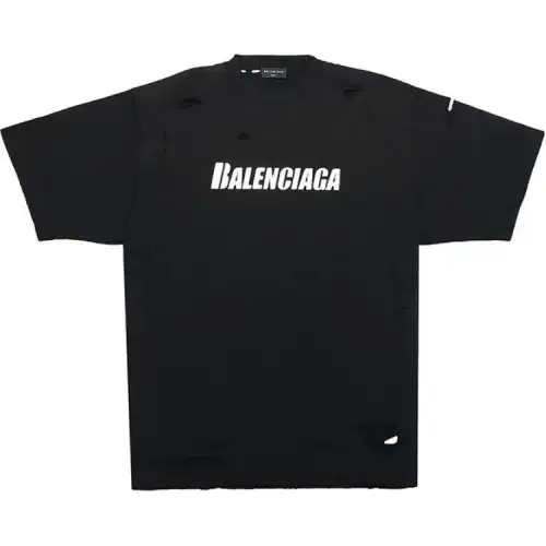 Balenciaga Caps Destroyed Flatground T shirt