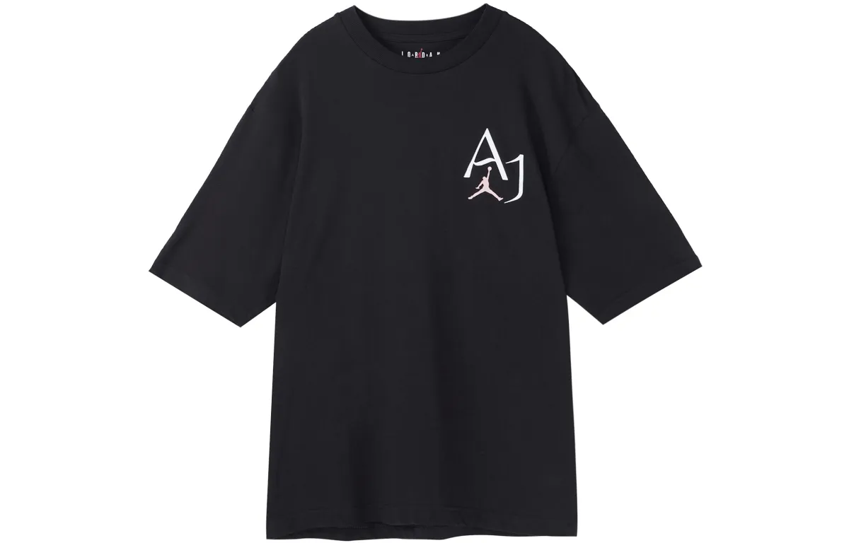 Jordan T-Shirts Men's Black Crew Neck Moderate Straight Fit