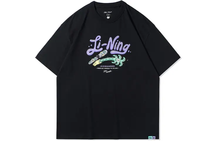 Li Ning x Steven Harrington Skateboard T Shirt Unisex Black