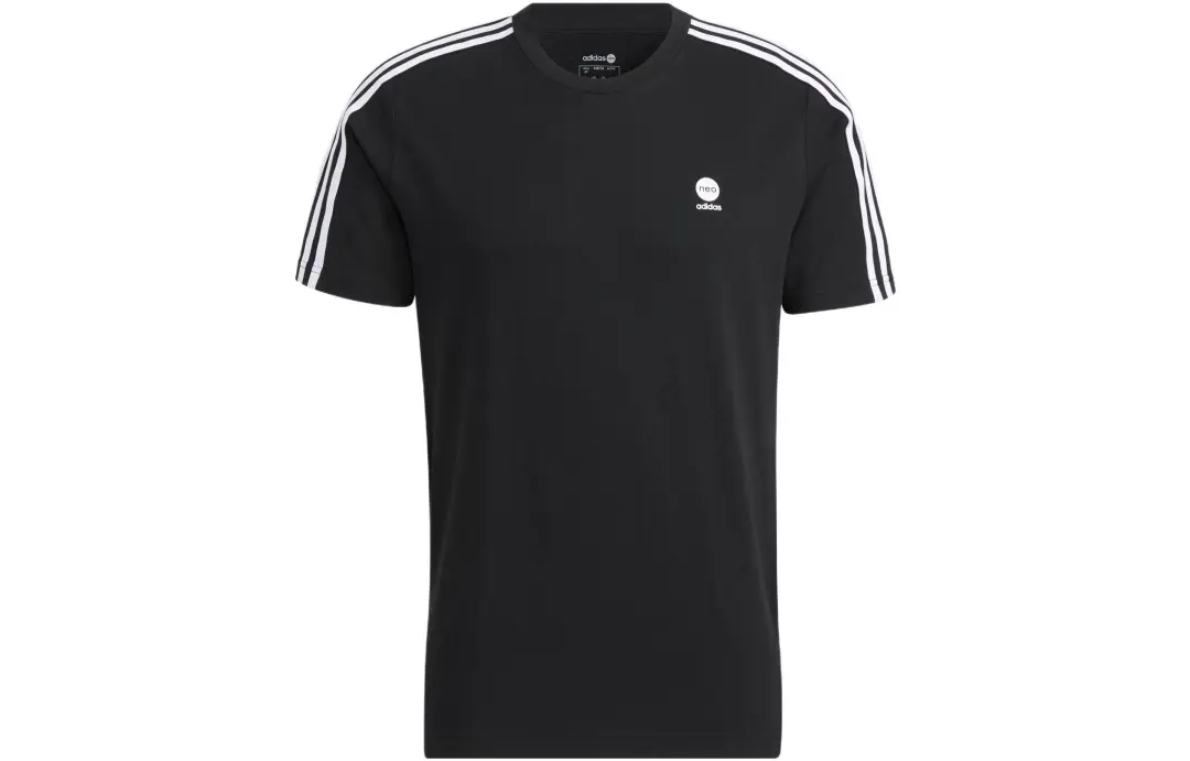 Adidas Neo T Shirts Men's Black Crew Neck Moderate Straight Fit