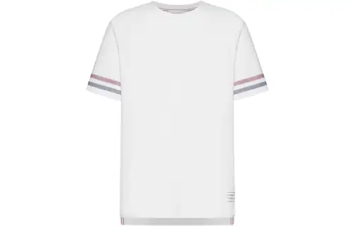 THOM BROWNE T Shirts Men's White Crew Neck Moderate Straight Fit