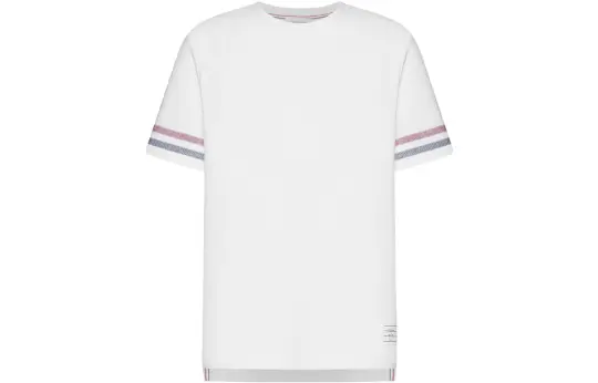 THOM BROWNE T Shirts Men's White Crew Neck Moderate Straight Fit