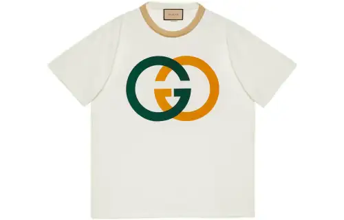 GUCCI T Shirts Men's White Crew Neck Moderate Straight Fit