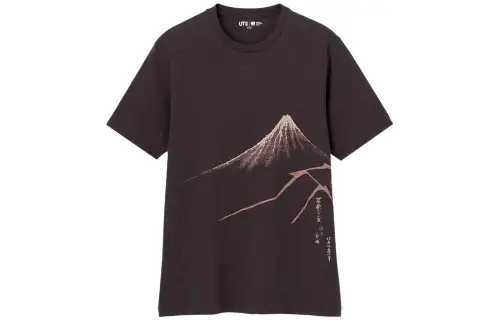 UNIQLO T Shirt Unisex Brown Black