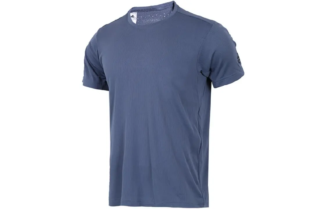 Adidas T-Shirts Men's Haze Blue Crew Neck Moderate