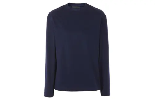 PRADA T Shirts Men's Dark Blue Crew Neck Moderate Straight Fit