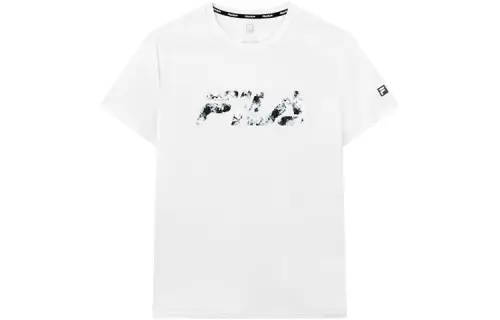 FILA T Shirts Men's White Crew Neck Moderate Straight Fit