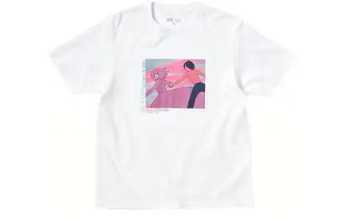 UNIQLO T Shirts Unisex White Crew Neck Moderate Straight Fit