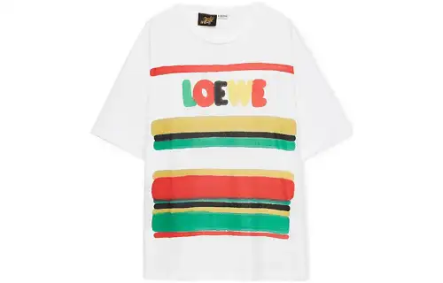 LOEWE T Shirts Men's White Crew Neck Moderate Straight Fit