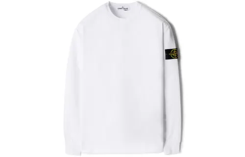 STONE ISLAND T Shirts Men's White Crew Neck Moderate Heavyweight