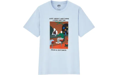 UNIQLO T Shirt Unisex Light Blue