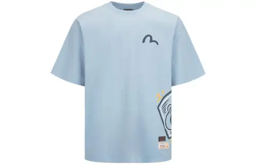 EVISU T Shirts Men's Crew Neck Moderate Straight Fit