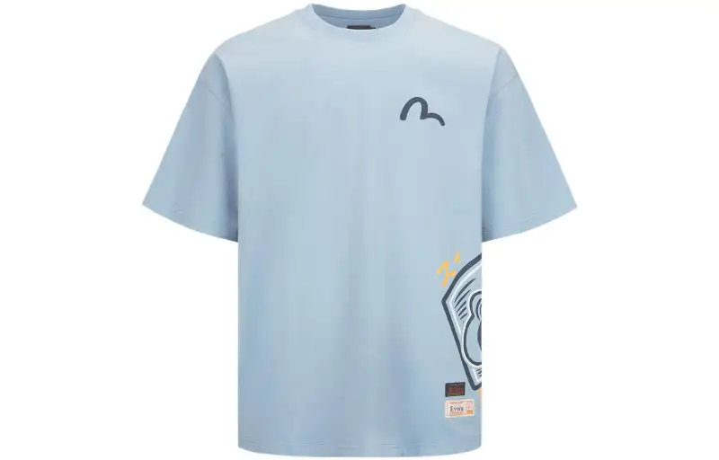 EVISU T Shirts Men's Crew Neck Moderate Straight Fit