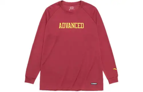 ANTA T Shirts Men's Dark Rosy Red Crew Neck Moderate Straight Fit