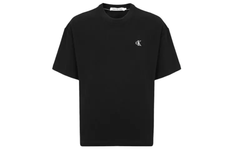Calvin Klein T Shirts Unisex Black Crew Neck Moderate Straight Fit