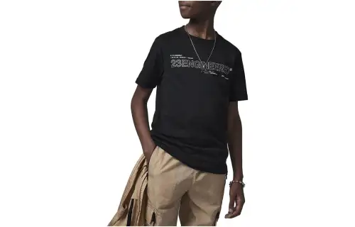 Jordan T Shirts Kids Black Crew Neck Moderate Straight Fit