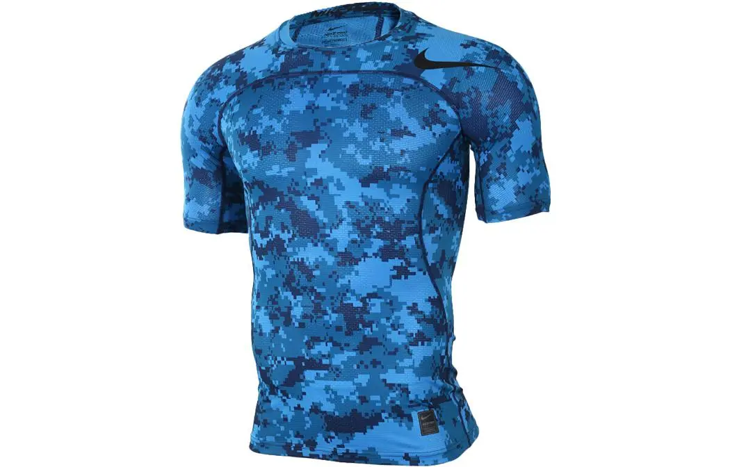 Nike T-Shirts Men's Blue Crew Neck Moderate Straight Fit