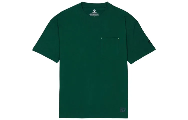 Converse T-Shirts Men's Green Crew Neck Moderate Straight Fit