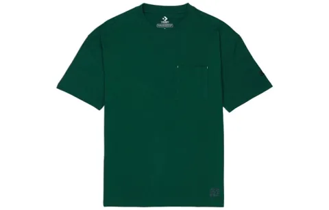 Converse T-Shirts Men's Green Crew Neck Moderate Straight Fit