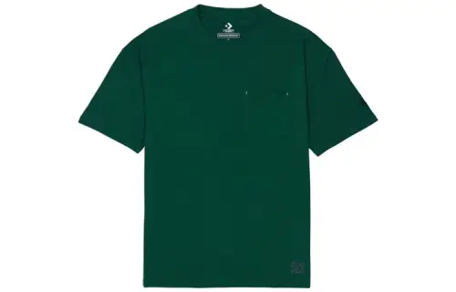 Converse T Shirts Men's Green Crew Neck Moderate Straight Fit
