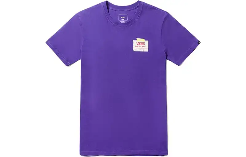Vans T Shirts Unisex Purple Crew Neck Moderate Straight Fit
