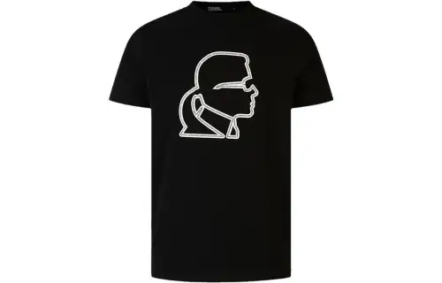 KARL LAGERFELD / Karl Lagerfeld Jeans T Shirts Men's Black Crew Neck Moderate Straight Fit