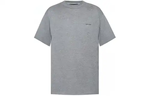 Balenciaga T Shirts Unisex Gray Crew Neck Moderate Straight Fit