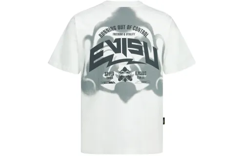 EVISU T Shirts Men's White Crew Neck Moderate Straight Fit