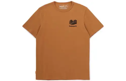 Timberland T Shirts Men's Brown Crew Neck Moderate Straight Fit