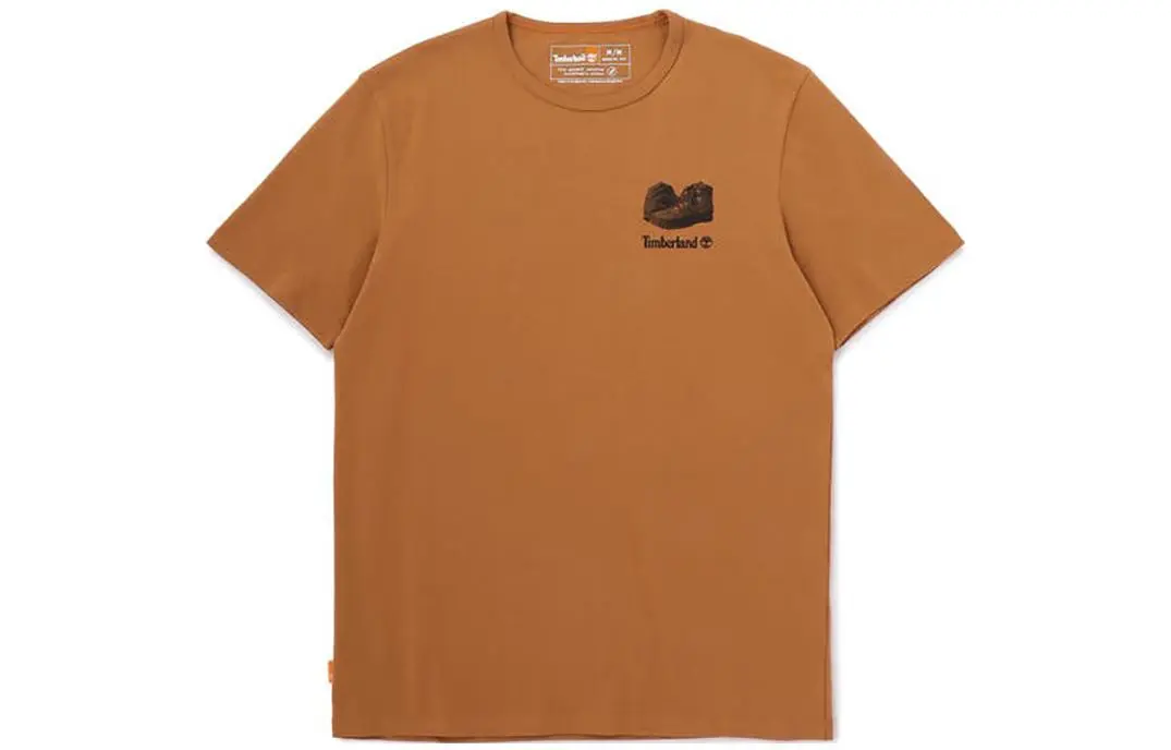 Timberland T-Shirts Men's Brown Crew Neck Moderate Straight Fit