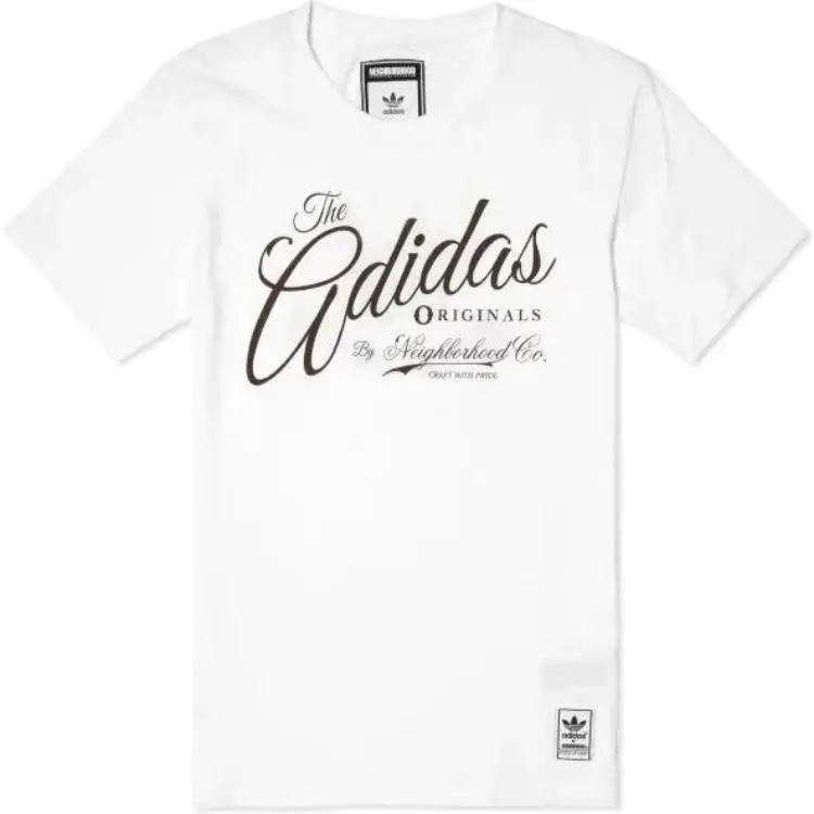 Adidas T-Shirts Men's White Crew Neck Moderate Straight Fit