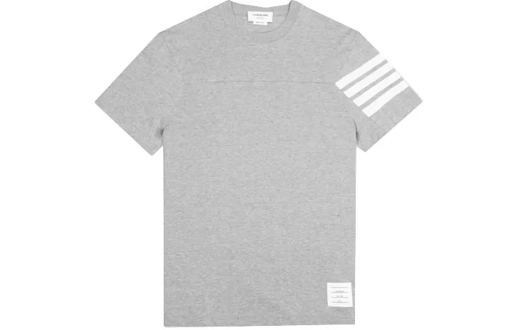 THOM BROWNE T Shirts Men's Gray Crew Neck Moderate Straight Fit