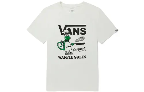 Vans T Shirts Unisex White Crew Neck Moderate Straight Fit