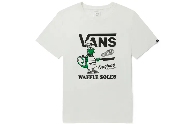 Vans T Shirts Unisex White Crew Neck Moderate Straight Fit