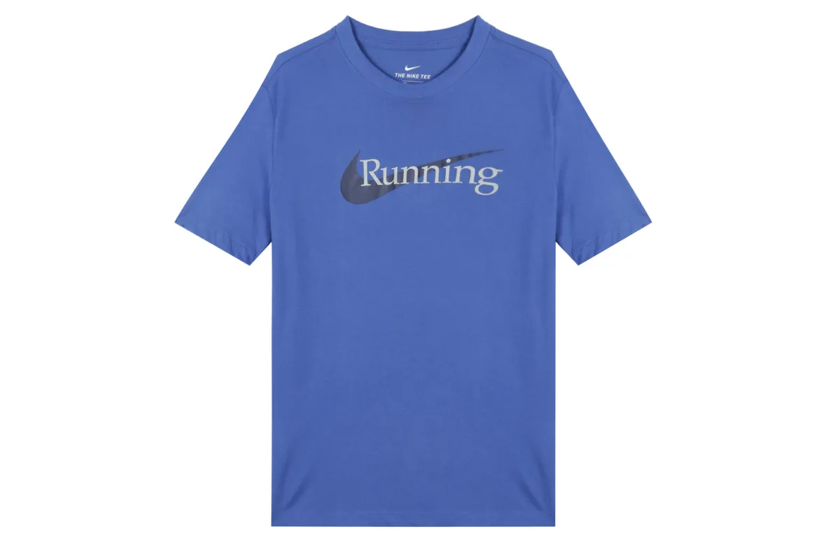 Nike T-Shirts Men's Blue Moderate Straight Fit