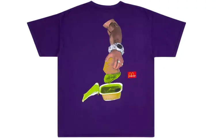 Travis Scott X McDonald's T Shirts Unisex Purple Crew Neck Moderate Straight Fit