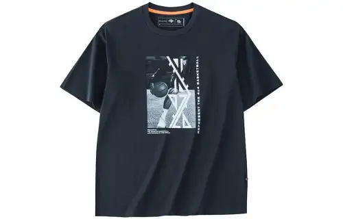 ANTA Basketball Collection T Shirts Men's Crab Gray Crew Neck Moderate Straight Fit