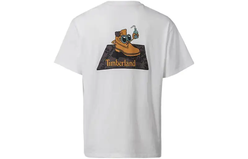 Timberland T Shirts Men's White Crew Neck Moderate Straight Fit