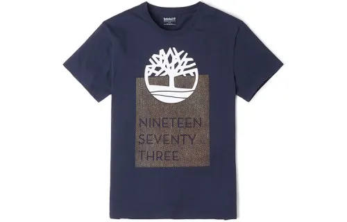 Timberland T Shirts Men's Dark Royal Blue Crew Neck Moderate Straight Fit